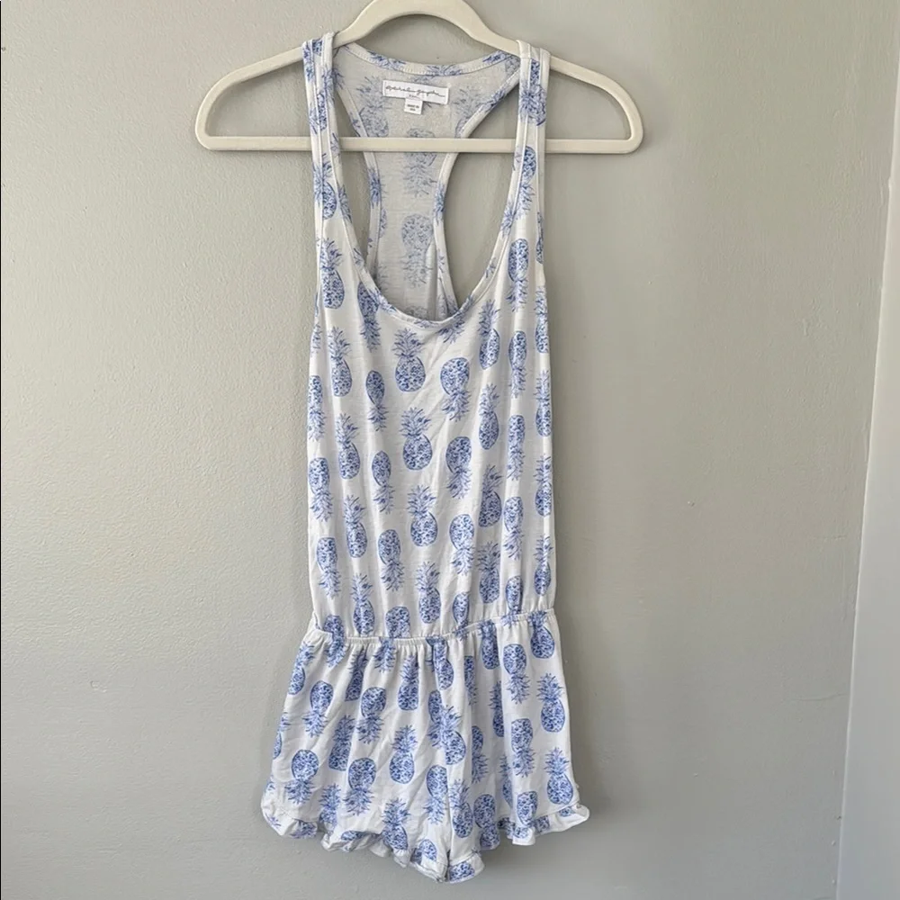 Spiritual Gangster Pineapple Print Sleep Lounge Tank Romper